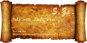 Sárdi Zsófia névjegykártya